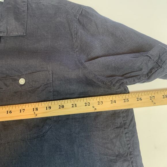 C&C California Shirt Mens Extra Large 100% Linen Button Up Beach Coastal Blue XL - Picture 5 of 7
